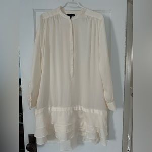Banana Republic cream dress, flounced hem